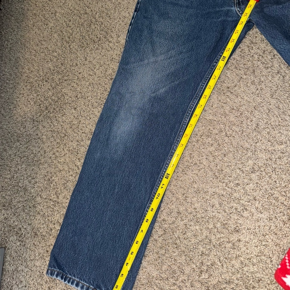 Levis Strauss 505 Jeans Men 36x30 Regular Fit Straight Leg Denim Blue Light Wash - Picture 5 of 7